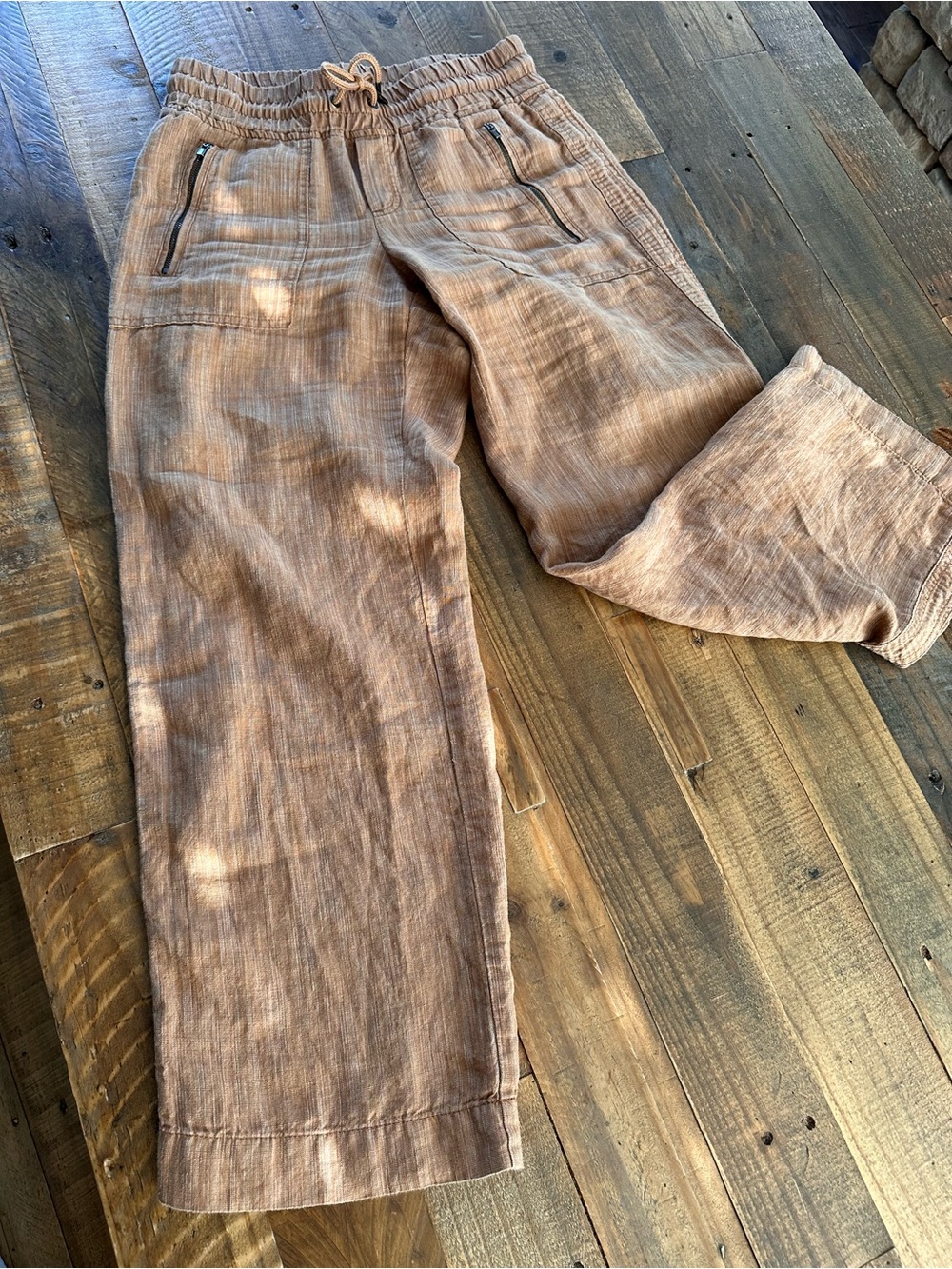 Athleta Cabo Linen Textured Wide Leg Pant